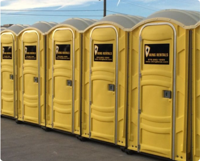 Portable toilet and sanitation units on site